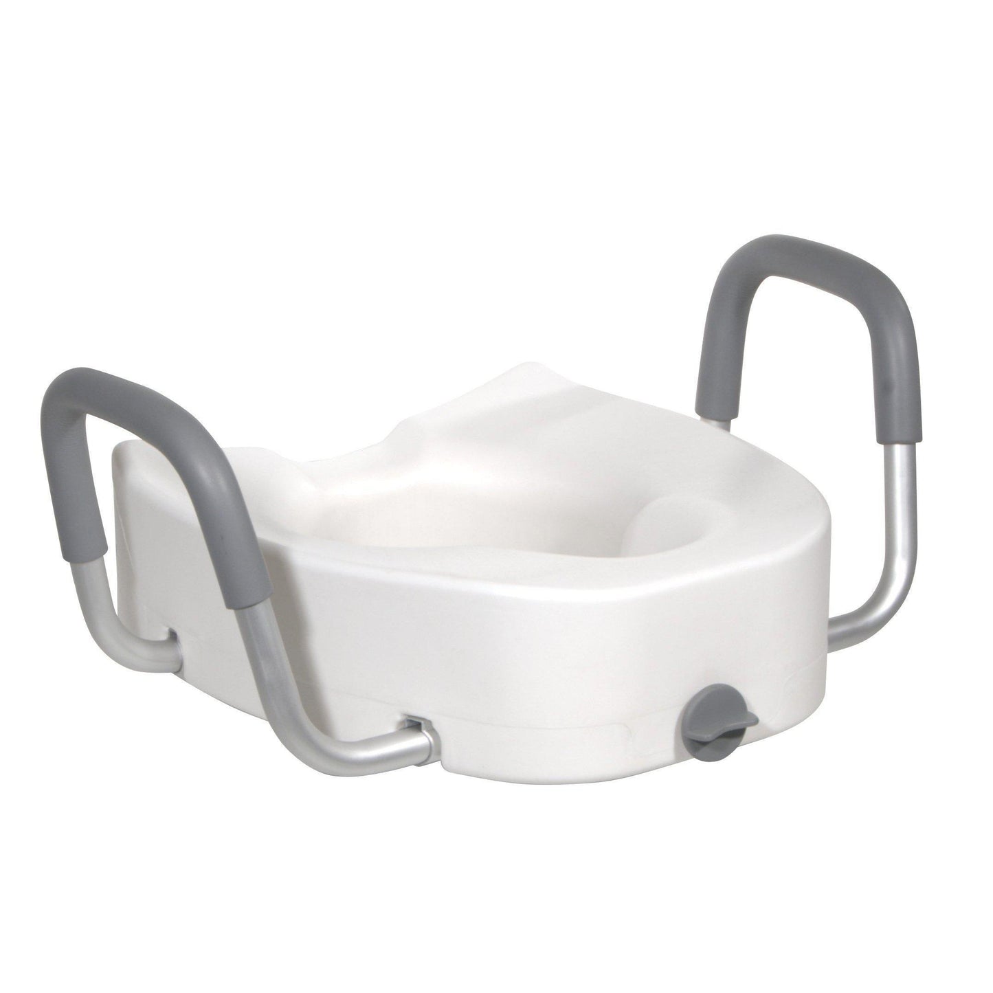 5" Raised Toilet Seat with Lock and Armrests (Elongated)