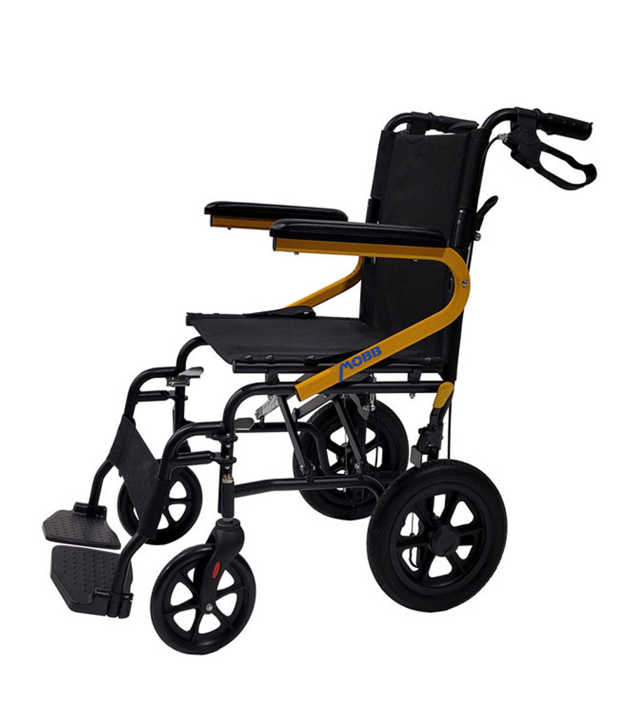 MOBB 12" Wheel Transport Chair Yellow: MHTC12BYE